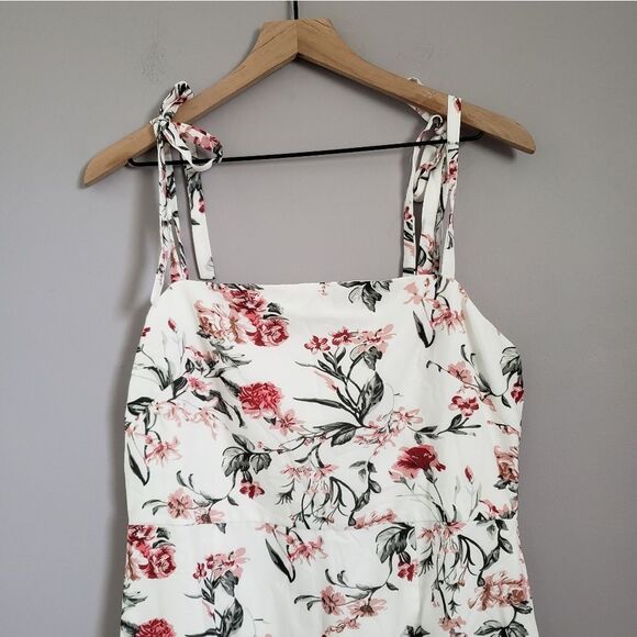 Two Sisters The Label Priscilia Floral Dress Square Neck White Pink SZ 10 - Picture 4 of 6